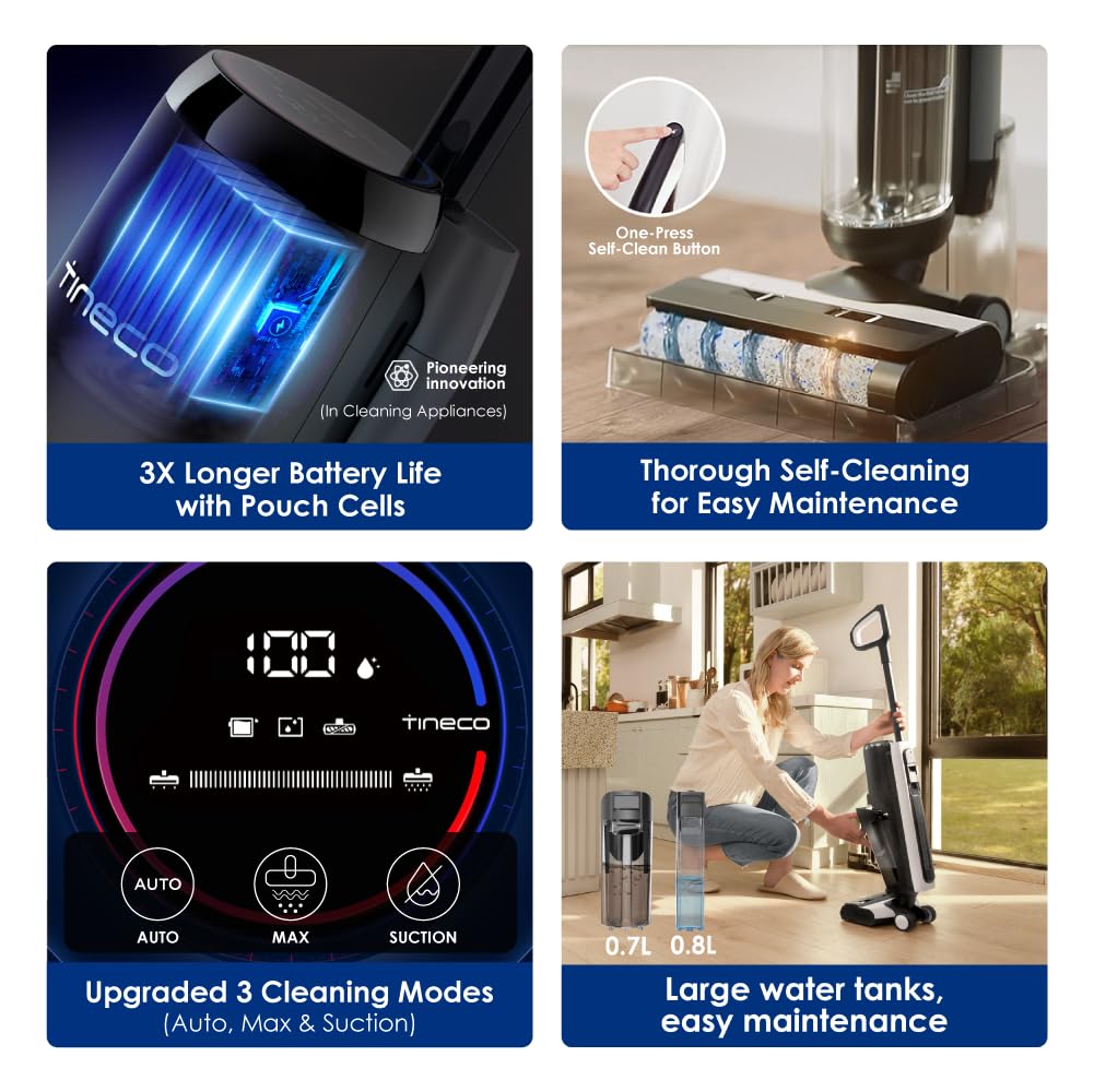 Tineco FLOOR ONE S5 PLUS Smart Cordless Wet Dry Floor Washer